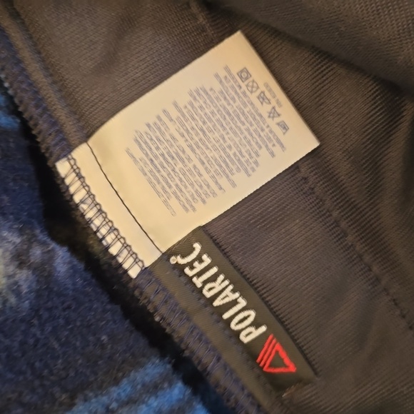 Lands' End Men's Pull over 1/4 Zip Polartech Sweater Print Blue Green Size Large - Picture 14 of 16